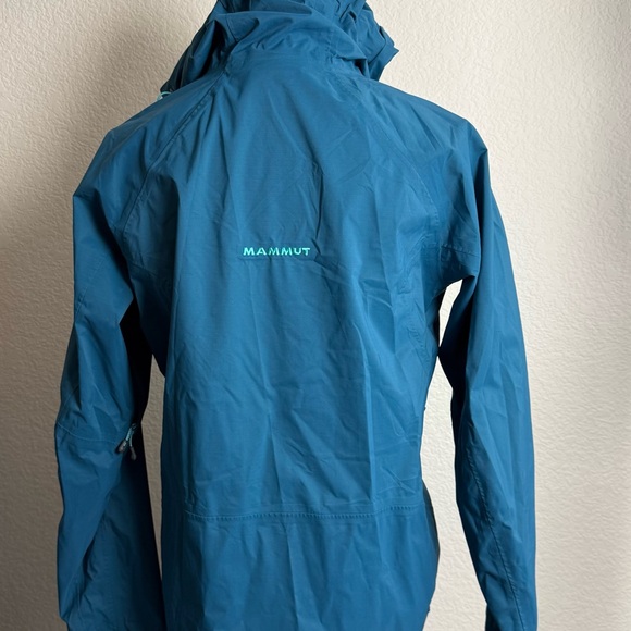Mammut Drytech Premium Mountain Waterproof Jacket Medium Womens Blue Green New - Picture 5 of 12